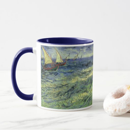Vincent van Gogh - Zeegezicht bij Saintes Maries Mok (Met donut)