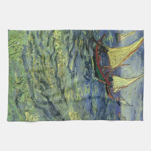 Vincent van Gogh - Zeegezicht bij Saintes Maries Theedoek (Horizontaal)