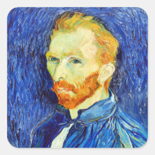 Vincent van Gogh - Zelfportret, 1889, Vierkante Sticker