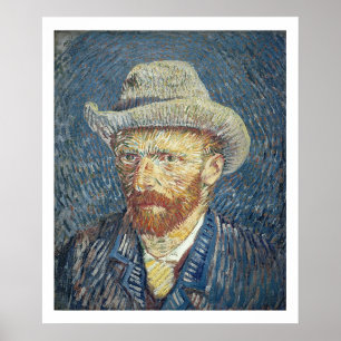Vincent van Gogh ZelfPortret met Gevoeld Pet Poster