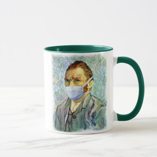 Vincent Van Gogh Zelfportret met Masker Grap Mok (Rechts)
