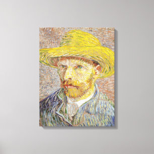 Vincent van Gogh - Zelfportret met Pet Canvas Afdruk