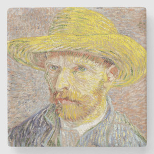 Vincent van Gogh - Zelfportret met Pet Stenen Onderzetter