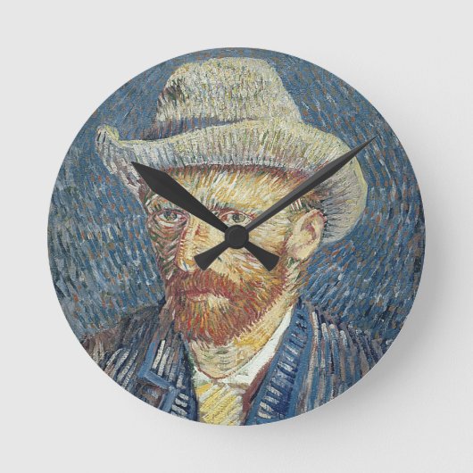 Vincent van Gogh | Zelfportret met smelt Pet Ronde Klok (Voorkant)