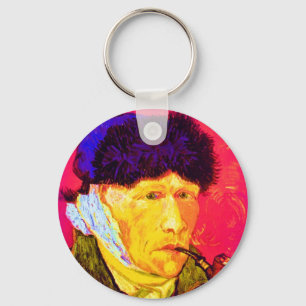 Vincent Van Gogh - Zelfportret met verband Pop Art Sleutelhanger