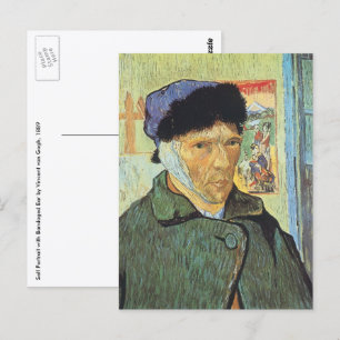 Vincent van Gogh - Zelfportret met verbonden oor Briefkaart