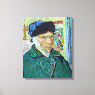 Vincent van Gogh - Zelfportret met verbonden oor Canvas Afdruk