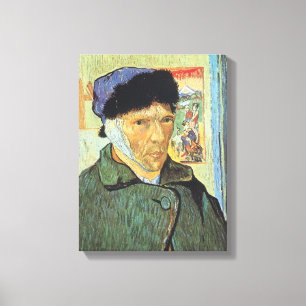 Vincent van Gogh - Zelfportret met verbonden oor Canvas Afdruk