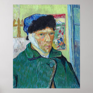 Vincent van Gogh - Zelfportret met verbonden oor Poster
