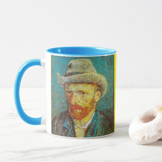 Vincent van Gogh - Zelfportret Mok (Met donut)