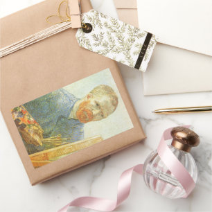 Vincent van Gogh - Zelfportret voor Ezel Rechthoekige Sticker