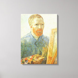 Vincent van Gogh - Zelfportret voor het ezel Canvas Afdruk