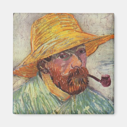 Vincent Van Gogh Zelfportretpijp Magneet (Voorkant)