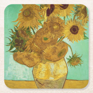 Vincent van Gogh Zonnebloemen 1888 Vierkante Kartonnen Onderzetter