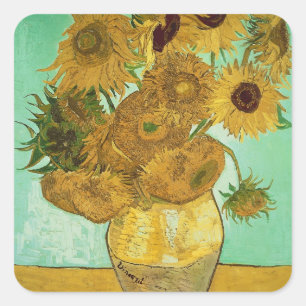Vincent van Gogh Zonnebloemen 1888 Vierkante Sticker