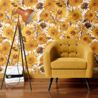Vincent Van Gogh Zonnebloemen Crème Geel Behang