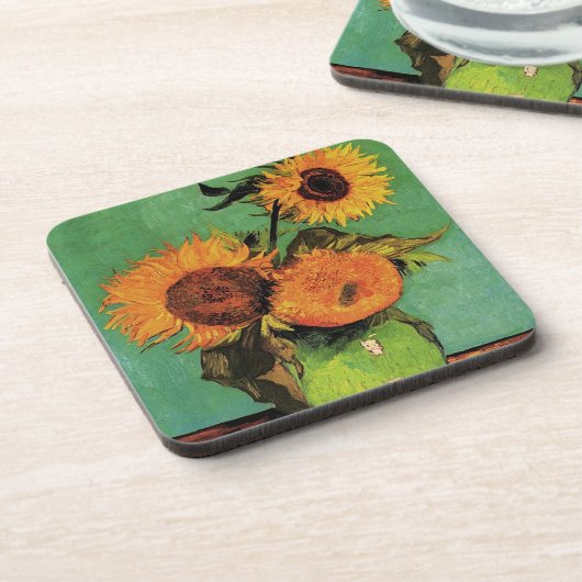 Vincent van Gogh zonnebloemen Drankjes Onderzetter (Linkerzijde)