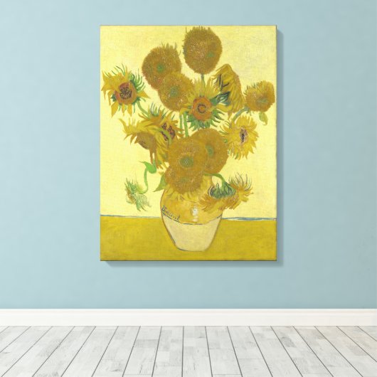 Vincent van Gogh - Zonnebloemen, vierde versie Canvas Afdruk (Insitu (Houten vloer))