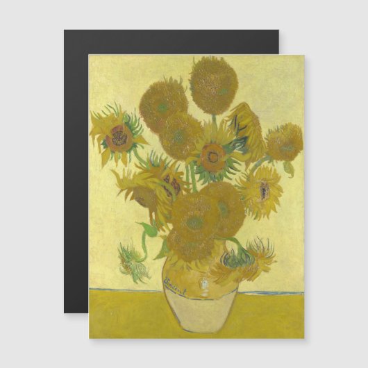 Vincent van Gogh - Zonnebloemen, vierde versie Magnetische Uitnodiging (Voorkant / Achterkant)