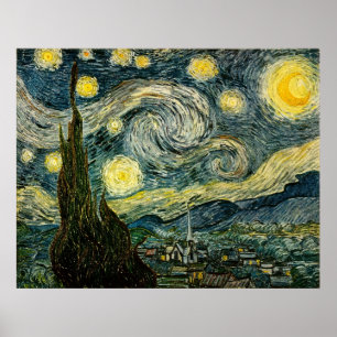 Vincent van Gogh's De Sterrennacht (1889) Poster