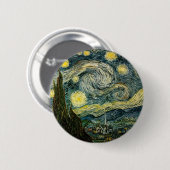 Vincent van Gogh's De Sterrennacht (1889) Ronde Button 5,7 Cm (Voorkant /achterkant)