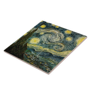 Vincent van Gogh's De Sterrennacht (1889) Tegeltje