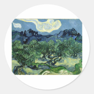 Vincent van Gogh's Olijfbomen (1889) Ronde Sticker