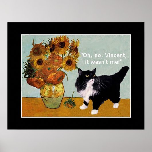 Vincent Van Gogh's ondeugende kat Poster (Voorkant)