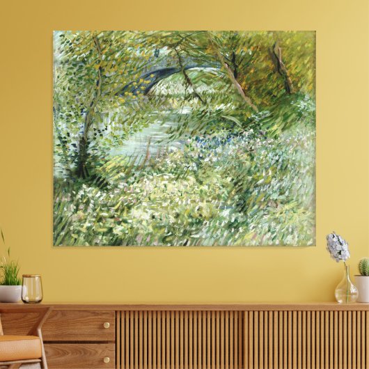 Vincent van Gogh's River Bank in Springtime Canvas Afdruk (Insitu (Woonkamer))
