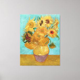 Vincent van Gogh's Vase met twaalf zonnebloemen Canvas Afdruk