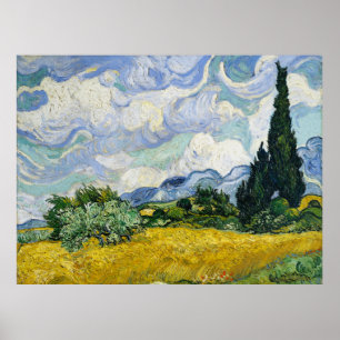 Vincent Van Gogh's Wheat Field met Cypresses Poster