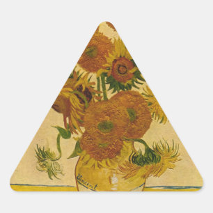 Vincent van Gogh's zonnebloemen, 1878 Driehoek Sticker