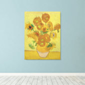 Vincent van Gogh's zonnebloemen Canvas Afdruk (Insitu (Houten vloer))