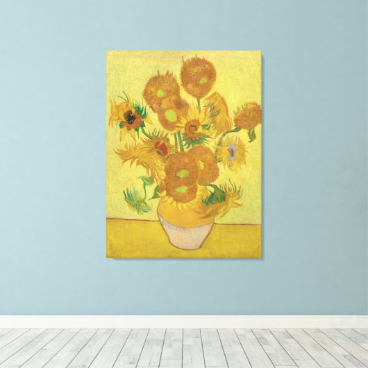 Vincent van Gogh's zonnebloemen Canvas Afdruk (Insitu (Houten vloer))