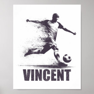 Vincent Voetbal Jongens Gepersonaliseerde Eerste N Poster