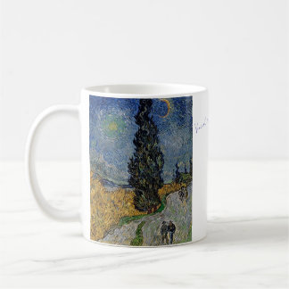 Vincent Willem van Gogh 糸杉と星の見える道 Koffiemok