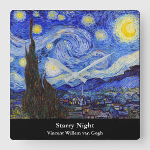 Vincent Willem van Gogh, "Sterrennacht" Vierkante Klok