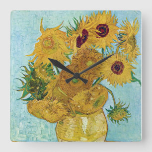 Vincent Willem van Gogh, "Zonnebloemen" Vierkante Klok