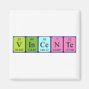 Vincente nom de table périodique aimant