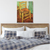 Vincent's stoel met zijn pijp van Vincent van Gogh Canvas Afdruk (Insitu (Slaapkamer))