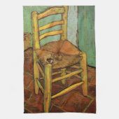 Vincent's stoel met zijn pijp van Vincent van Gogh Theedoek (Verticaal)