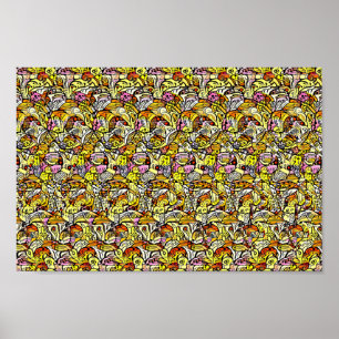 Vind 5 verschillen - Verborgen 3D-afdrukken Poster