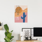 Vind balans Cactus minimalistisch Poster (Thuiskantoor)