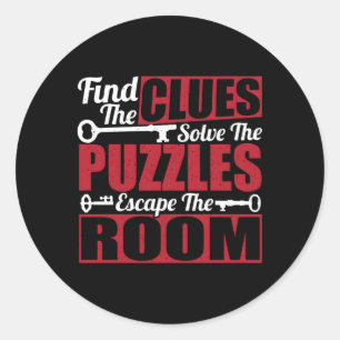 Vind de aanwijzingen Los de puzzels Escape Room Ch Ronde Sticker