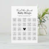 Vind de Gast Baby shower Bingo Game Kaart (Staand voorkant)