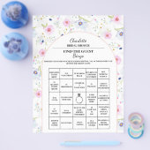 Vind de gast Bruids douche Bingo Bloem Flyer (Enkel)