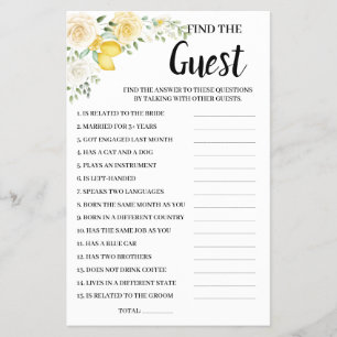Vind de gast Lemon&Roses Bruidsfeest spelkaart Flyer