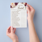 Vind de gast Marsala Bruidsdouche spelkaart Flyer (Hand)