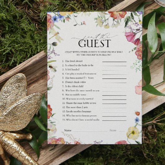 Vind de Gast Pressed Floral Vrijgezellenfeest Game