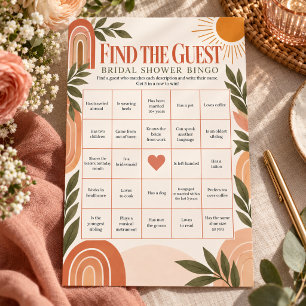 Vind de Gast Trouw Bruiloft BINGO Terracotta Flyer